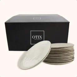 OTIX Diner Bordenset 12 Persoons Beige 26,5cm Keramiek LILY