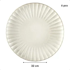 OTIX Diner Bordenset 6 Persoons Onderborden 32cm Wit Keramiek SOLIS