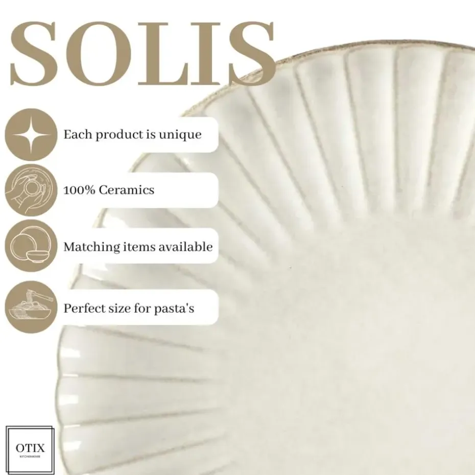 OTIX Diner Bordenset 6 Persoons Onderborden 32cm Wit Keramiek SOLIS