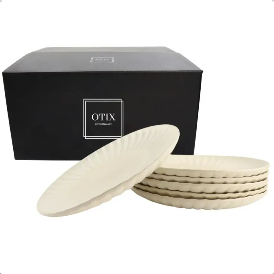 OTIX Diner Bordenset 6 Persoons Onderborden 32cm Wit Keramiek SOLIS