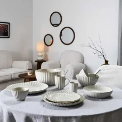 OTIX Diner Bordenset 6 Persoons 27cm Wit Keramiek SOLIS