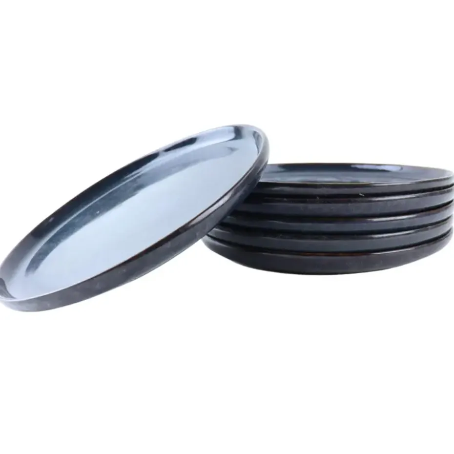 OTIX Dinerborden Bordenset 6 Persoons 26cm Blauw Aardewerk EBONY