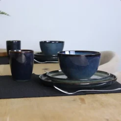 OTIX Dinerborden Bordenset 6 Persoons 26cm Blauw Aardewerk EBONY