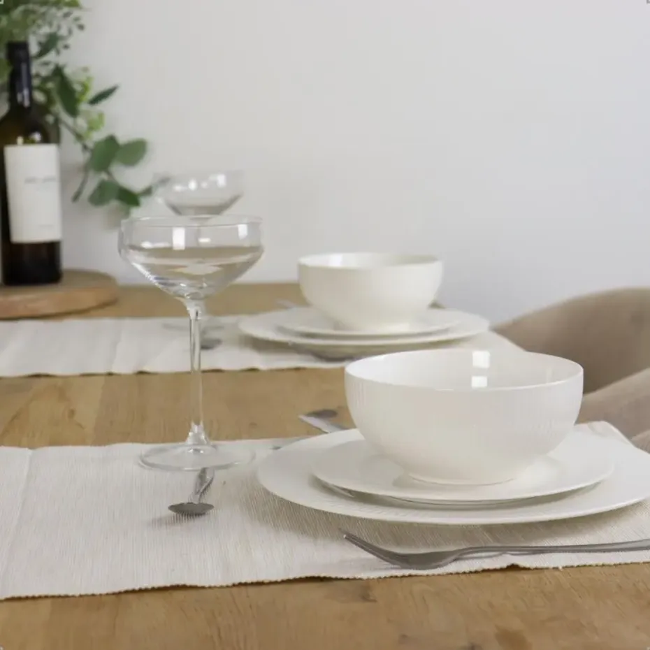 OTIX Dinerborden Bordenset 6 Persoons 27cm Wit Porselein LUNA