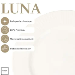 OTIX Dinerborden Bordenset 6 Persoons 27cm Wit Porselein LUNA