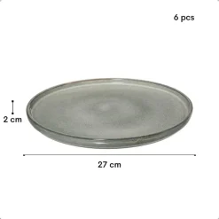 OTIX Dinerborden Bordenset 6 Persoons 27cm Aardewerk BEECH