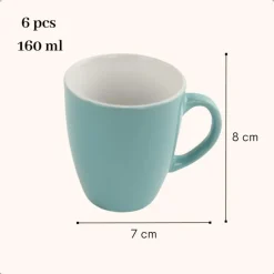 OTIX Espresso Kopjes Koffiekopjes Koffietassen Set van 6 met Oor 160ml Meerdere