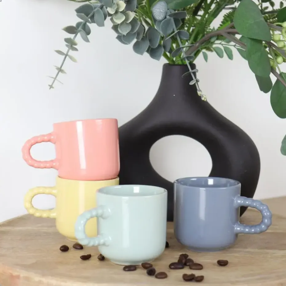 OTIX Espresso Kopjes Koffiekopjes Set van 8 Koffietassen 120 ml Aardewerk