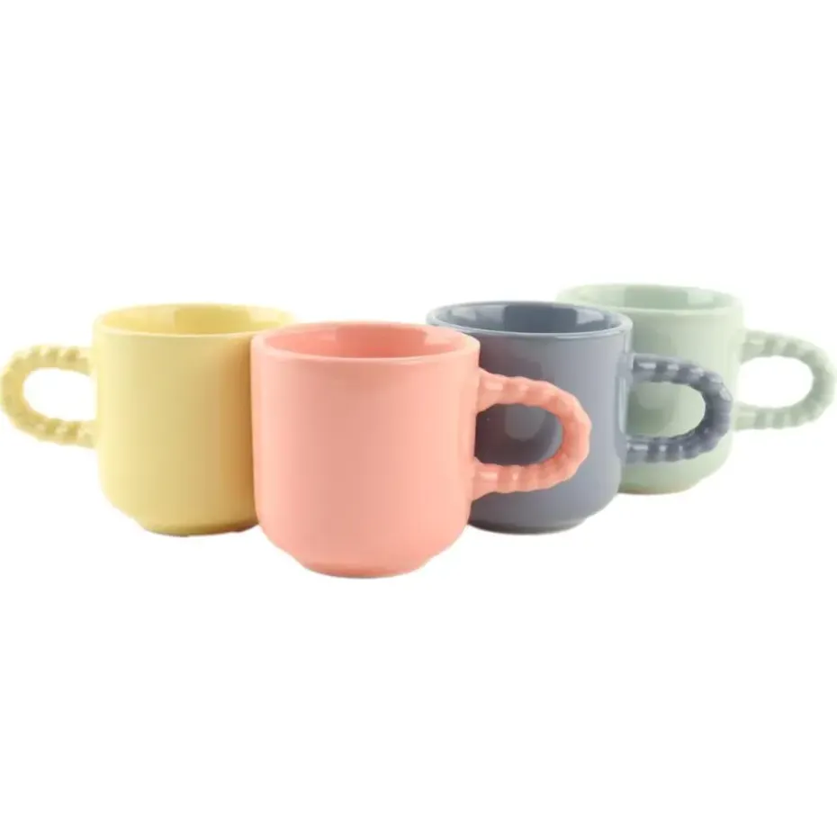 OTIX Espresso Kopjes Koffiekopjes Set van 4 Koffietassen 120 ml Aardewerk