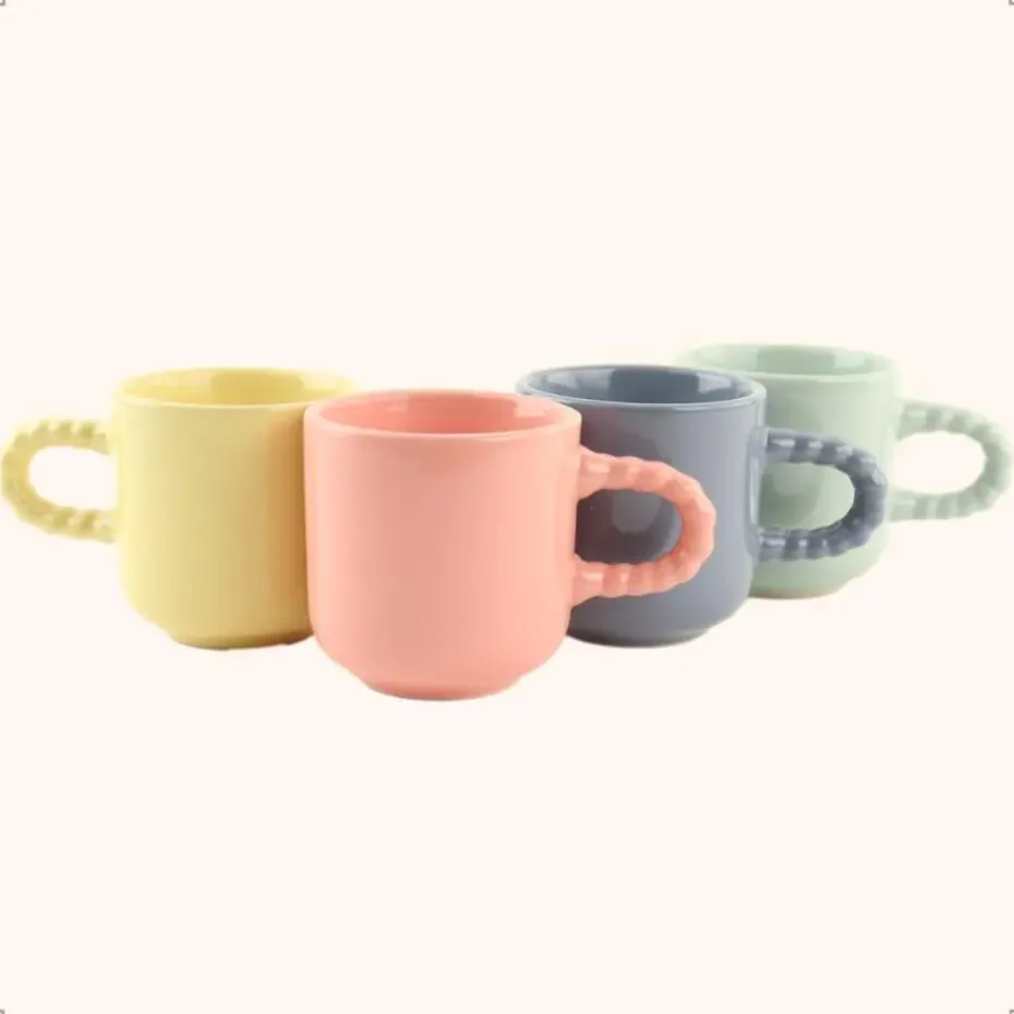 OTIX Espresso Kopjes Koffiekopjes Set van 4 Koffietassen 120 ml Aardewerk