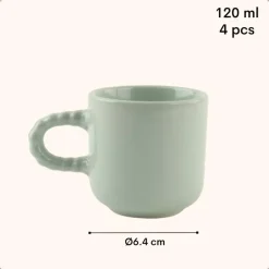 OTIX Espresso Kopjes Koffiekopjes Set van 4 Koffietassen 120 ml Aardewerk