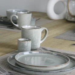 OTIX Espresso Kopjes Set van 6 Koffiekopjes 80ml Mokken Aardewerk BEECH