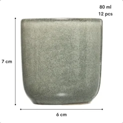 OTIX Espresso Kopjes Set van 12 Koffiekopjes 80ml Mokken Aardewerk