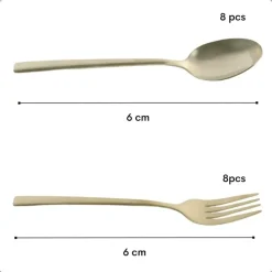 OTIX Gebaksvorkjes Theelepel Set van 16 Kleine Lepels Vorken Bestekset