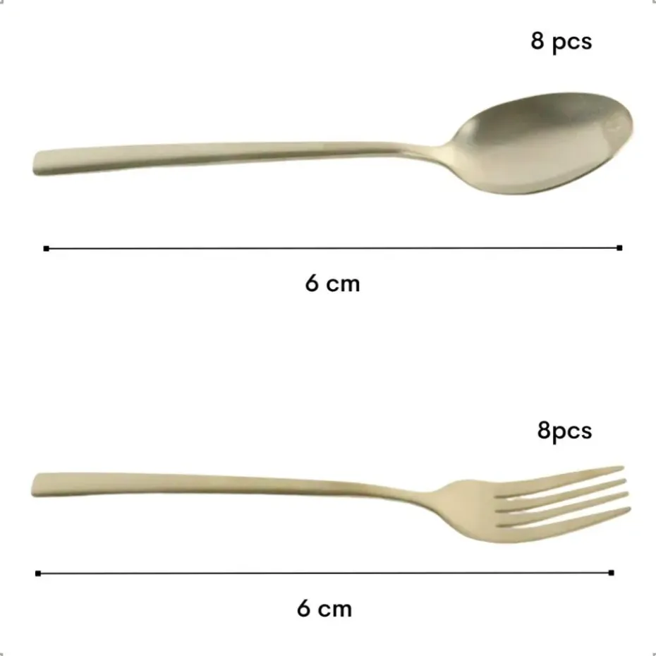 OTIX Gebaksvorkjes Theelepel Set van 16 Kleine Lepels Vorken Bestekset