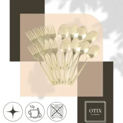 OTIX Gebaksvorkjes Theelepel Set van 16 Kleine Lepels Vorken Bestekset