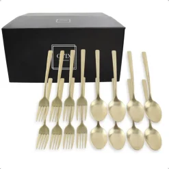 OTIX Gebaksvorkjes Theelepel Set van 16 Kleine Lepels Vorken Bestekset