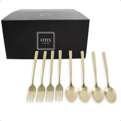 OTIX Gebaksvorkjes Theelepels Set van 8 Kleine Lepels Vorken Bestekset