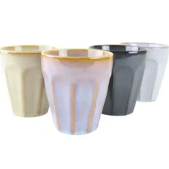 OTIX Koffie Kopjes 4 Stuks 250 ml Zonder Oor Koffietassen Porselein Hittebest...