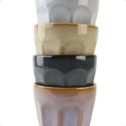 OTIX Koffie Kopjes 4 Stuks 250 ml Zonder Oor Koffietassen Porselein Hittebest...