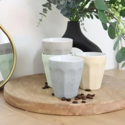 OTIX Koffie Kopjes 4 Stuks 250 ml Zonder Oor Koffietassen Porselein