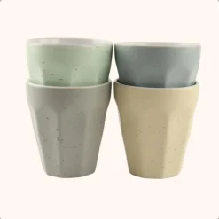 OTIX Koffie Kopjes 4 Stuks 250 ml Zonder Oor Koffietassen Porselein