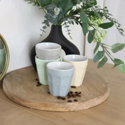 OTIX Koffie Kopjes 8 Stuks 250 ml Zonder Oor Koffietassen Porselein