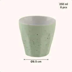 OTIX Koffie Kopjes 8 Stuks 250 ml Zonder Oor Koffietassen Porselein