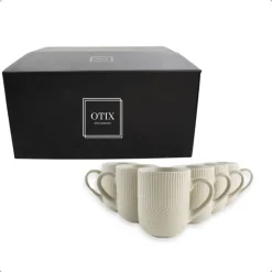 OTIX Koffiekopjes Met Oor Set van 6 Koffietassen Cappuccino Kop Theemok 300ML...