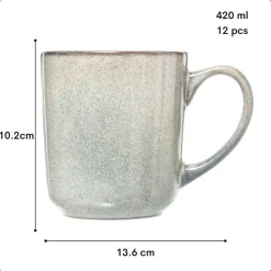 OTIX Koffiekopjes Met Oor Set van 12 Koffietassen Groot Theemok 420ML