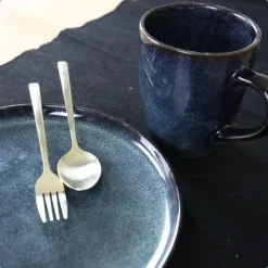 OTIX Koffiekopjes met Oor Set van 6 Koffietassen Theemok 350ml Aardewerk EBONY