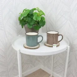 OTIX Koffiekopjes met Oor Koffietassen Set van 4 Aardewerk 250 ml MOSS