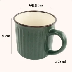 OTIX Koffiekopjes met Oor Koffietassen Set van 4 Aardewerk 250 ml MOSS