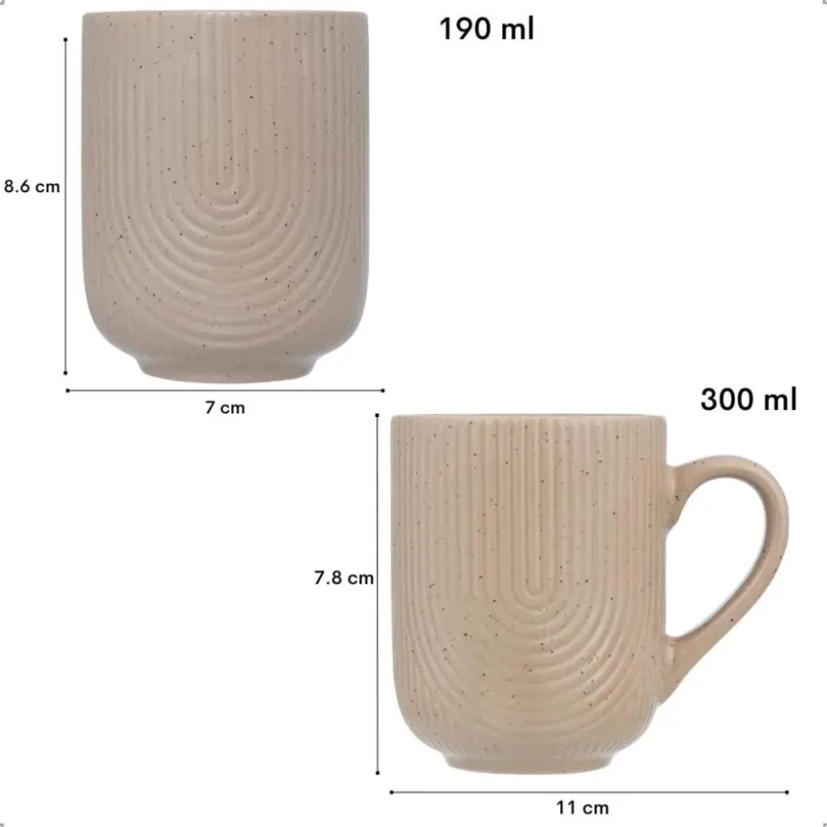 OTIX Koffiekopjes Set van 12 Kopjes 190ml 300ml met Set van 6 Soep