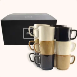 OTIX Koffiekopjes Set van 12 Stuks 270 ml Div. Kleuren Keramiekoduct