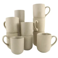 OTIX Koffiekopjes Set van 12 Kopjes Met Oor 300ml Zonder Oor 190ml