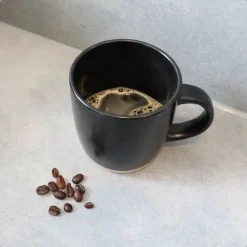 OTIX Koffiekopjes Theemokken Koffietassen Set van 12 Zwart 310 ml Aardewerk