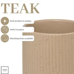 OTIX Koffiekopjes Zonder Oor Set van 6 Koffietassen Theemok 190ml Aardewerk TEAK