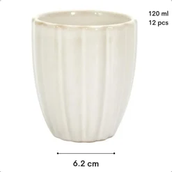 OTIX Koffiekopjes Zonder Oor Set van 12 Koffietassen Theemok 120ml