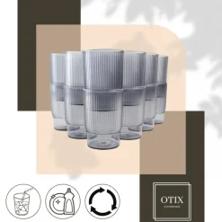OTIX Kunststof Drinkglazen Herbruikbaar Set van 12 Waterglas Klein 350ml Tran...