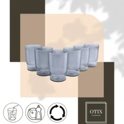 OTIX Kunststof Drinkglazen Herbruikbaar Set van 6 Waterglas Klein 350ml Trans...