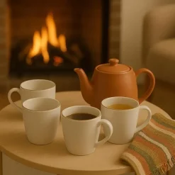 OTIX Mokken Set Wit met Goud 200ml Porselein 6 stuks DAISY