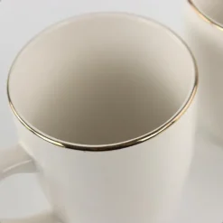 OTIX Mokken Set Wit met Goud 200ml Porselein 6 stuks DAISY