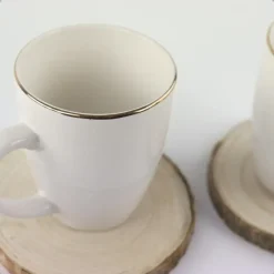 OTIX Mokken Set Wit met Goud 200ml Porselein 6 stuks DAISY