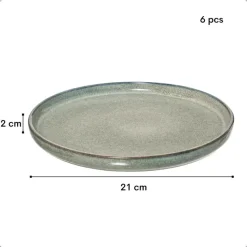 OTIX Ontbijtborden Bordenset 6 Persoons Dessertbord 21cm Aardewerk BEECH