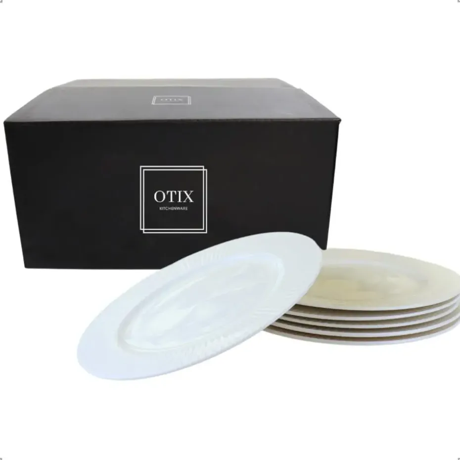 OTIX Ontbijtborden Bordenset 6 Persoons 20cm Dessertbord Ontbijtborden Wit Po...