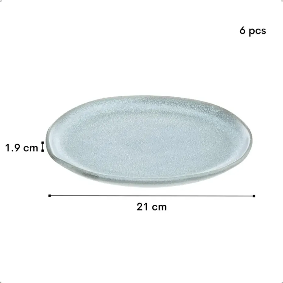 OTIX Ontbijtborden Bordenset 6 Persoons Dessertbord 21cm Aardewerk OAK