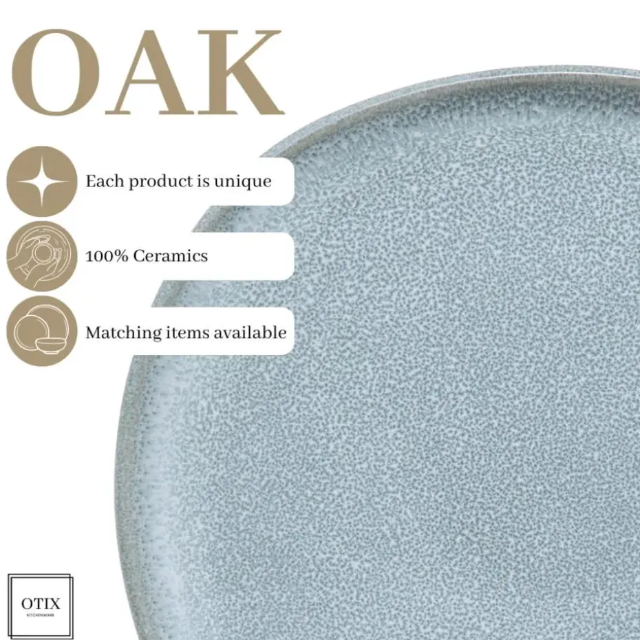 OTIX Ontbijtborden Bordenset 6 Persoons Dessertbord 21cm Aardewerk OAK