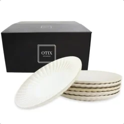 OTIX Ontbijtbordenset 6 Persoons Desertbord 21cm Wit Keramiek SOLIS