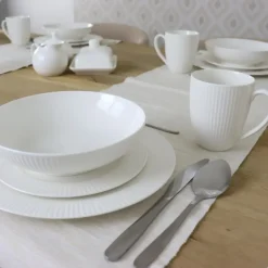 OTIX Pastaborden Bordenset 6 Persoons Diepe Borden Soepborden 20cm Wit Porsel...